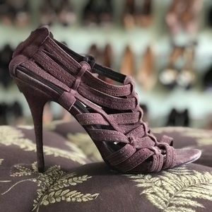 Elizabeth and James Lucy Caged sandal brown suede